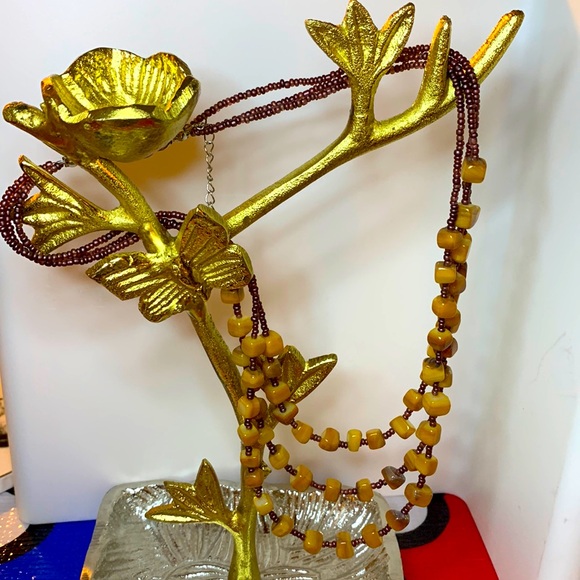 🍄Vintage stones and glass seed beads necklace - Picture 1 of 10